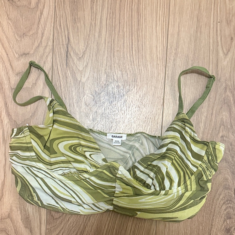Garage Olive Swirl Crop Top
